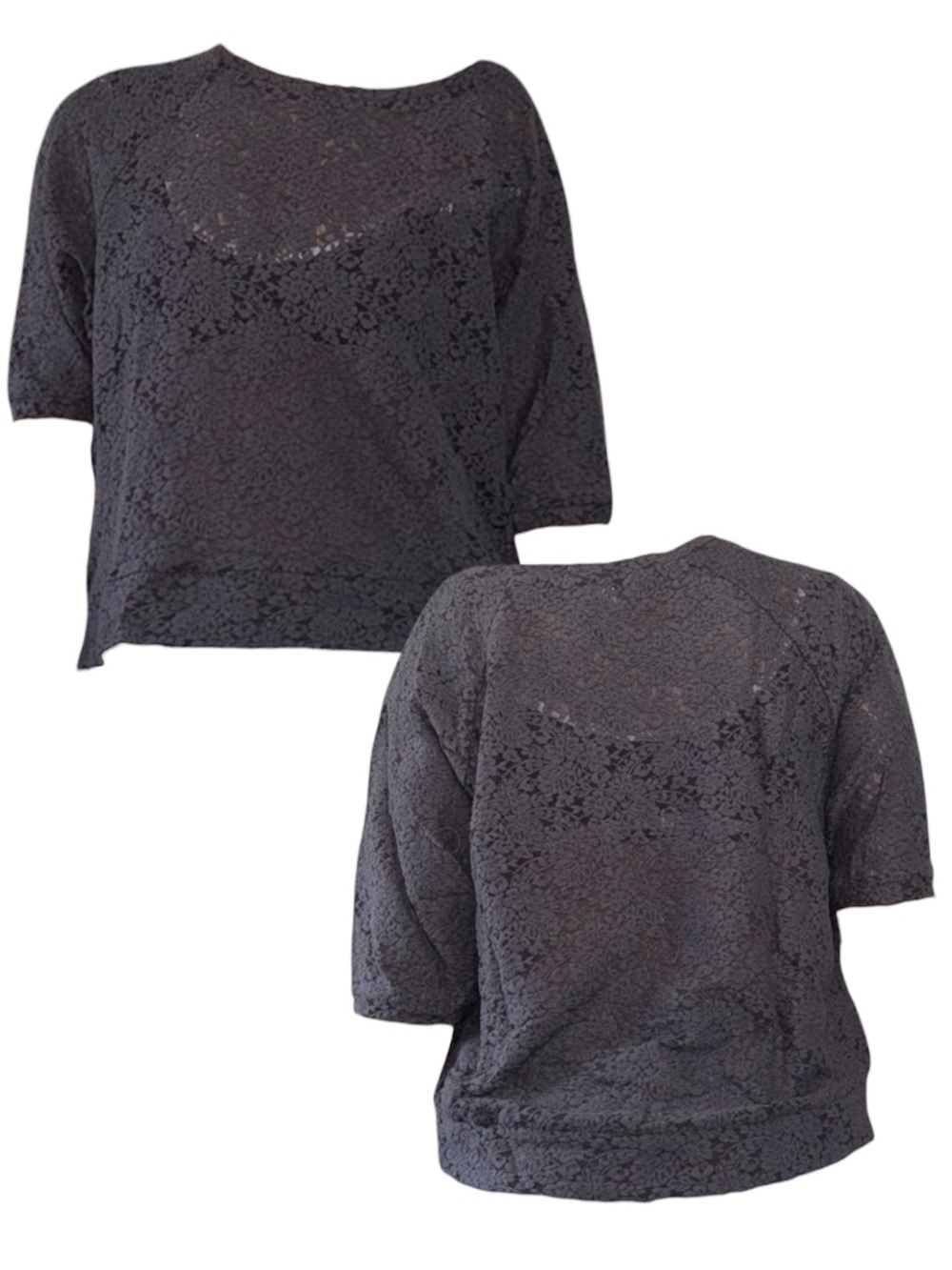 Elegant Black Lace Women's Top
